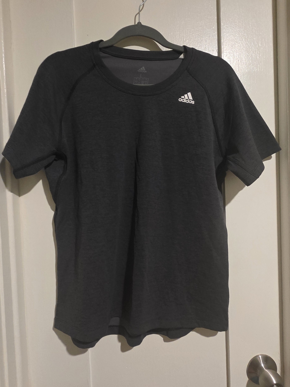adidas Black Short Sleeve Crew Neck Athletic Tee